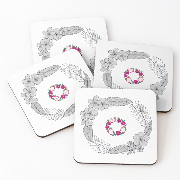 Item preview, dragon fruit surrounded by flowers designed and sold by Atelierby-Anita.