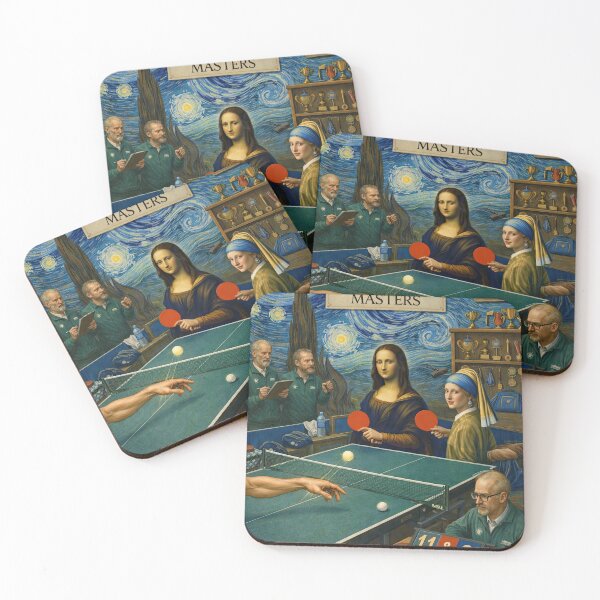 Item preview, Table Tennis Masters: Renaissance & Starry Night Art History Mashup T-Shirt designed and sold by OhMyPingCo.
