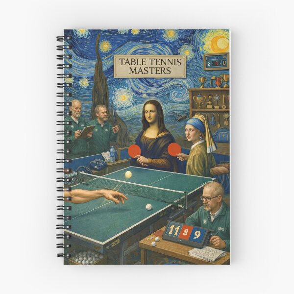 Item preview, Table Tennis Masters: Renaissance & Starry Night Art History Mashup T-Shirt designed and sold by OhMyPingCo.
