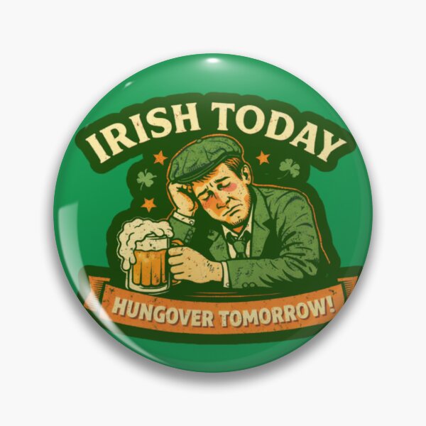 Item preview, Irish Today Hungover Tomorrow Retro St. Patrick's Day Shirt designed and sold by Mosogoloso.