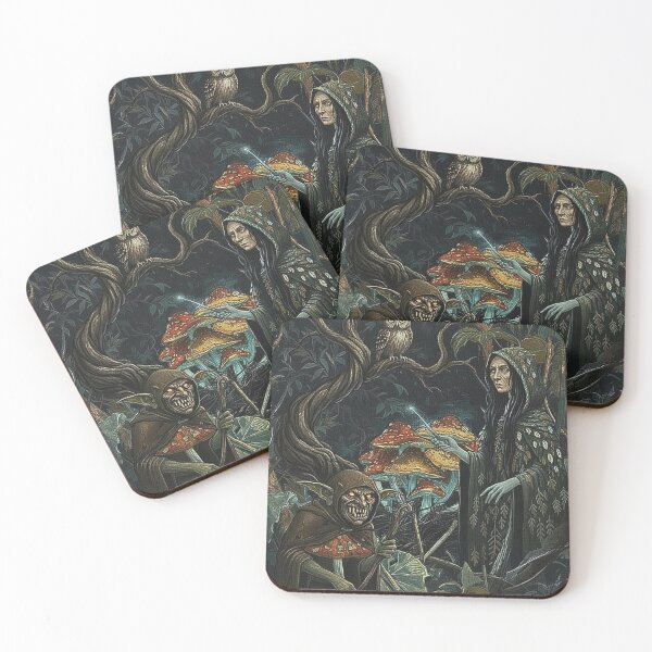 Item preview, dark cottagecore mushroom forest/gothic botanical designed and sold by SKULLARTISTRY.