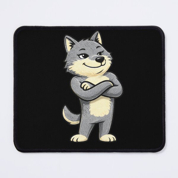 Item preview, Cool Alpha Wolf – Funny Confident Wolf Mascot Cartoon designed and sold by ColorSplash123.