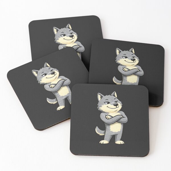 Item preview, Cool Alpha Wolf – Funny Confident Wolf Mascot Cartoon designed and sold by ColorSplash123.
