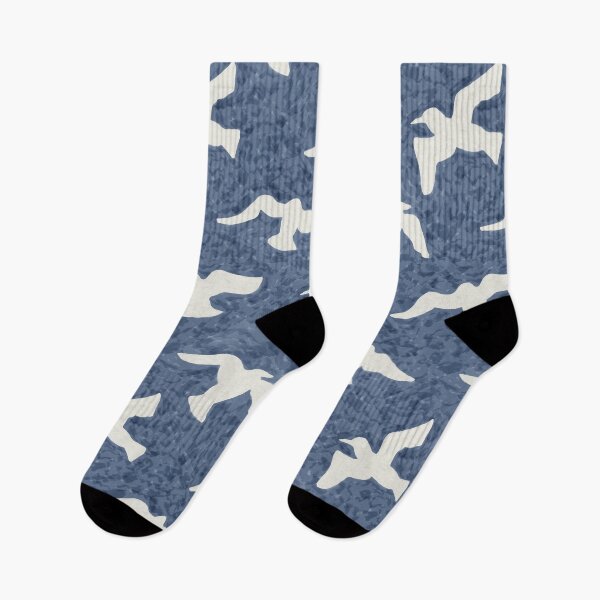 Item preview, Stormy Sea Seagulls – Painterly Coastal Bird Pattern in Blue & White designed and sold by Ema Tudose.
