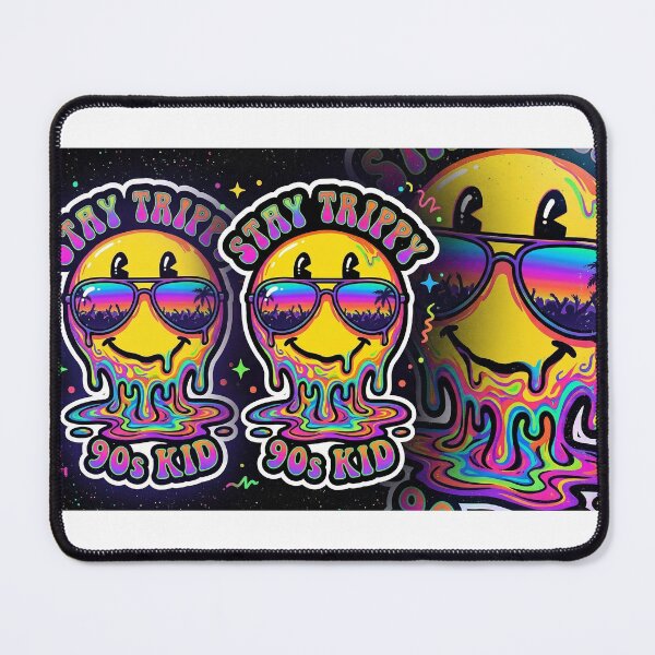Item preview, Melting Smiley Face Trippy 90s Retro Neon Acid designed and sold by R & K Fashions.
