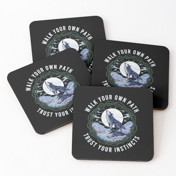 Item preview, Walk Your Own Path – Trust Your Instincts Wolf Illustration designed and sold by Dogandesighn.