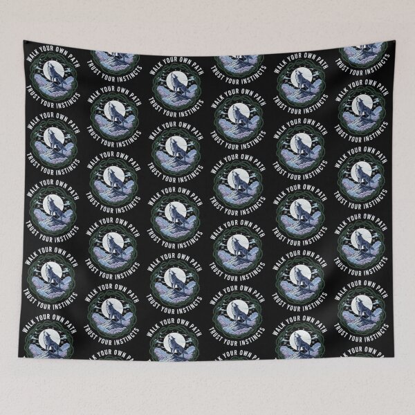 Item preview, Walk Your Own Path – Trust Your Instincts Wolf Illustration designed and sold by Dogandesighn.