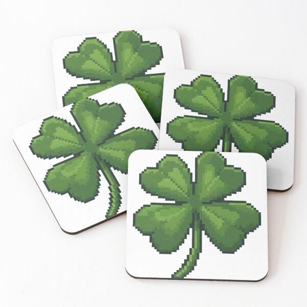 Item preview, Pixel Art Lucky Four Leaf Clover Retro Gamer Aesthetic designed and sold by Tw1nsAIArt.
