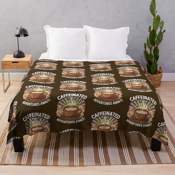 Item preview, Caffeinated Adventures Await – Retro Coffee Energy Art designed and sold by Dogandesighn.