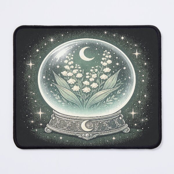 Item preview, Crystal Ball Wall Art | Lily of the Valley Witchy Decor | Celestial Botanical Print | Moon Witch Gift | Cottagecore Witchy Home Decor designed and sold by SasmitaStudioCo.