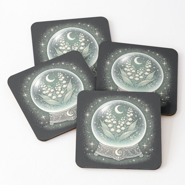 Item preview, Crystal Ball Wall Art | Lily of the Valley Witchy Decor | Celestial Botanical Print | Moon Witch Gift | Cottagecore Witchy Home Decor designed and sold by SasmitaStudioCo.