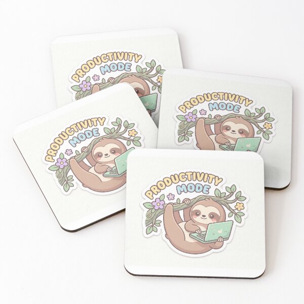 Item preview, Productivity Mode Cute Kawaii Sloth Laptop Meme designed and sold by R & K Fashions.