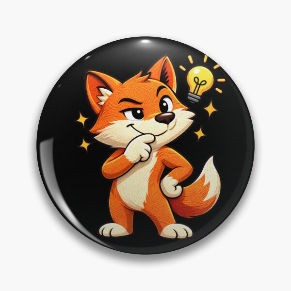 Item preview, Smart Thinking Fox – Funny Clever Fox Mascot Cartoon designed and sold by ColorSplash123.