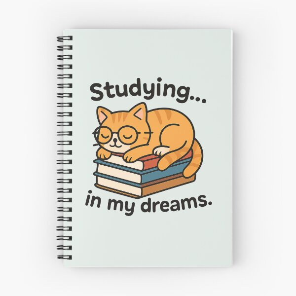 Item preview, Studying In My Dreams Cute Sleepy Cat Student Meme designed and sold by Snacky Paws.