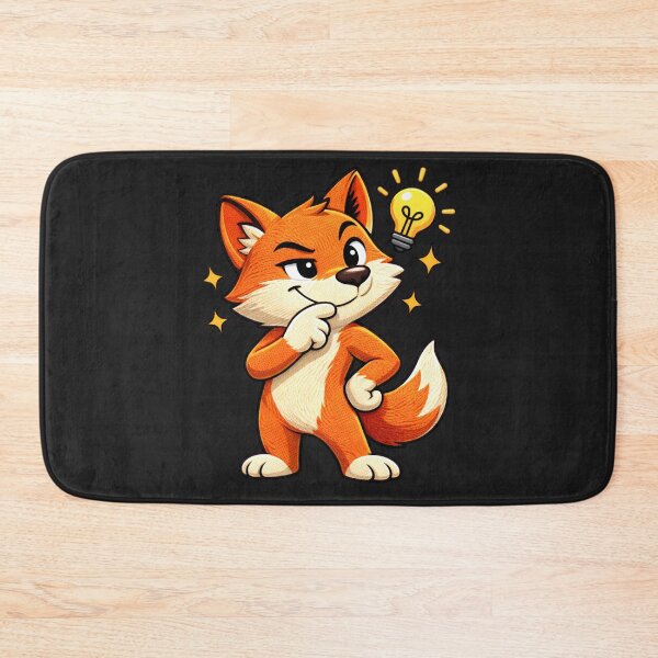 Item preview, Smart Thinking Fox – Funny Clever Fox Mascot Cartoon designed and sold by ColorSplash123.