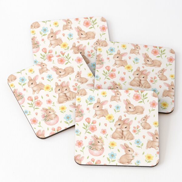 Item preview, Cute Bunny Floral Spring Pattern designed and sold by OneLook.