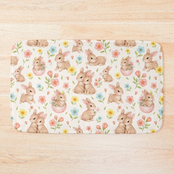 Item preview, Cute Bunny Floral Spring Pattern designed and sold by OneLook.