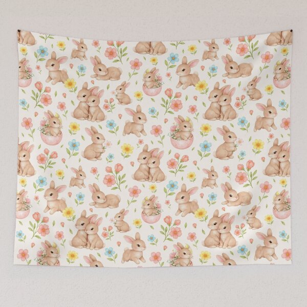 Item preview, Cute Bunny Floral Spring Pattern designed and sold by OneLook.