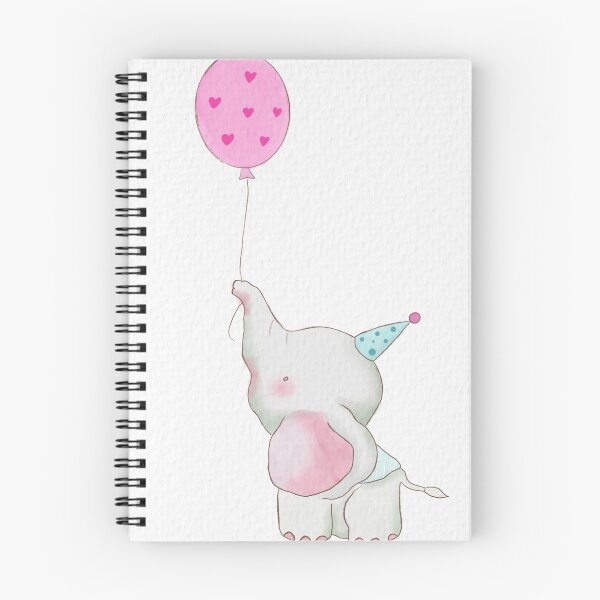 Item preview, Cute little elephant with pink balloon designed and sold by AGIllustrator.