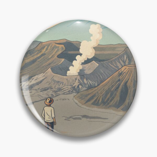 Item preview, Vintage poster of Mount Bromo in East Java, retro travel style designed and sold by HeyHas.