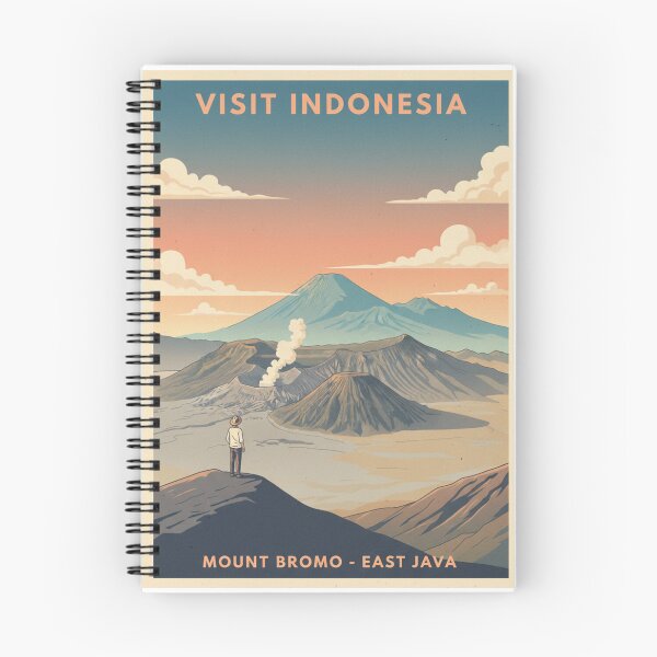 Item preview, Vintage poster of Mount Bromo in East Java, retro travel style designed and sold by HeyHas.