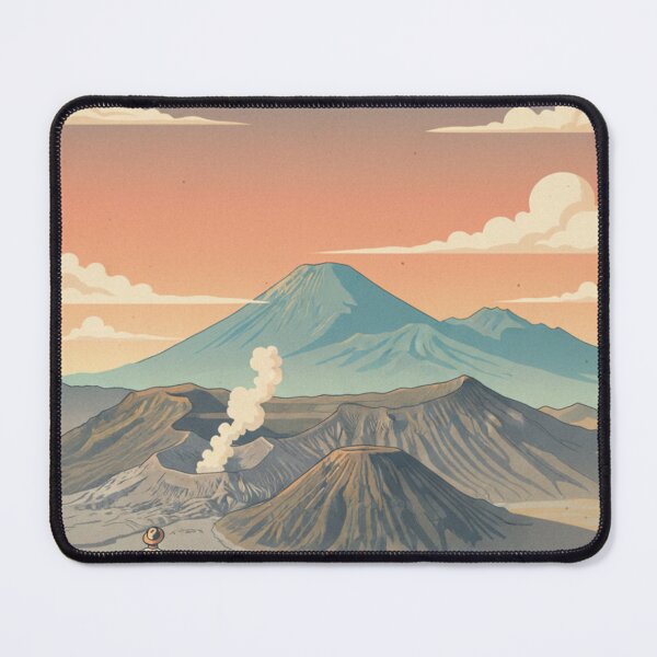 Item preview, Vintage poster of Mount Bromo in East Java, retro travel style designed and sold by HeyHas.
