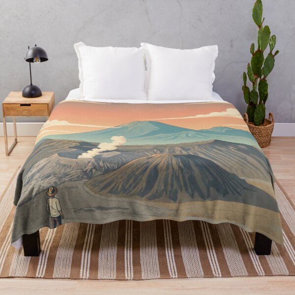 Item preview, Vintage poster of Mount Bromo in East Java, retro travel style designed and sold by HeyHas.