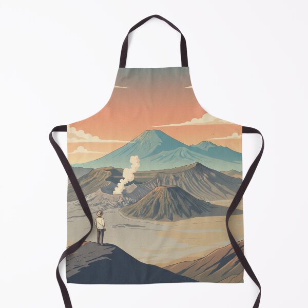 Item preview, Vintage poster of Mount Bromo in East Java, retro travel style designed and sold by HeyHas.