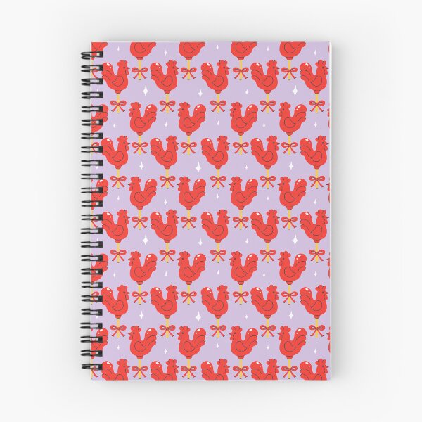 Item preview, pattern with red lollipop cockerels designed and sold by burbura.
