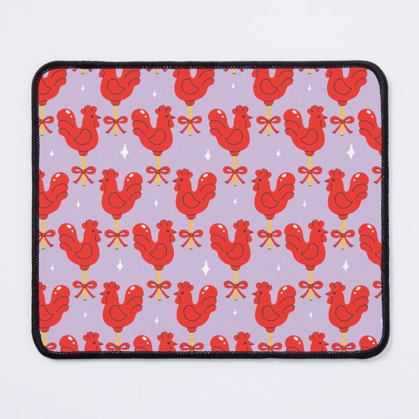 Item preview, pattern with red lollipop cockerels designed and sold by burbura.