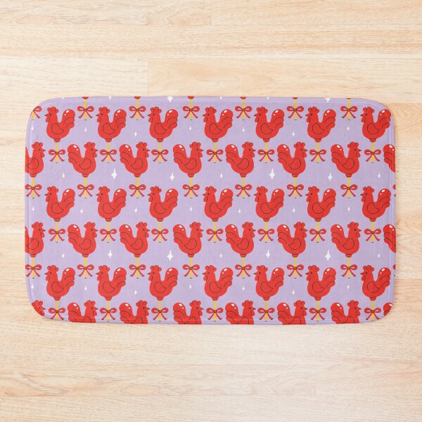 Item preview, pattern with red lollipop cockerels designed and sold by burbura.