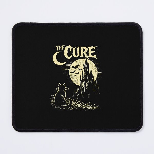 Item preview, The Cure Cat Moon 90s Rock Band Gothic Cat Lover designed and sold by clarabersetart.