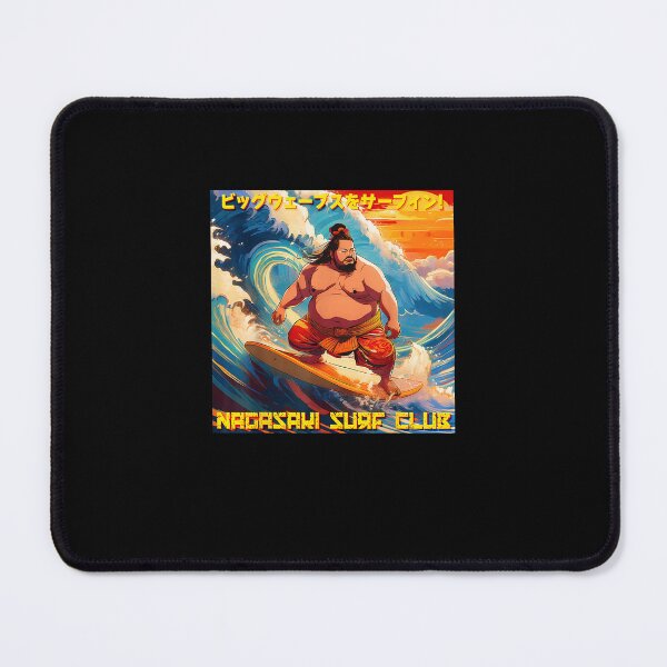 Item preview, Surfing The Big Waves Nagasaki Surf Club Japanese Samurai Art designed and sold by clarabersetart.
