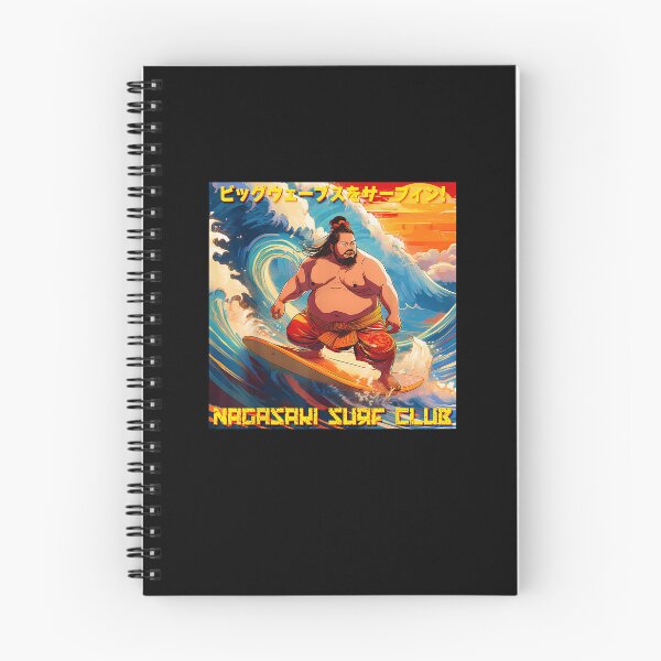 Item preview, Surfing The Big Waves Nagasaki Surf Club Japanese Samurai Art designed and sold by clarabersetart.