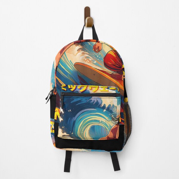 Item preview, Surfing The Big Waves Nagasaki Surf Club Japanese Samurai Art designed and sold by clarabersetart.