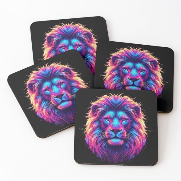 Item preview, Neon Lion Profile – Vibrant Synthwave Lion Art designed and sold by Dogandesighn.