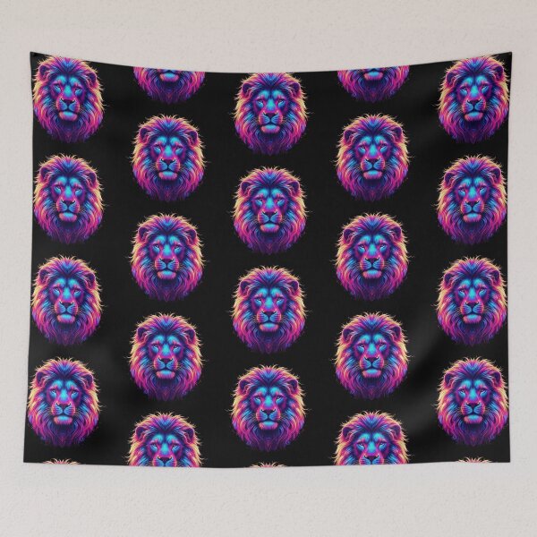 Item preview, Neon Lion Profile – Vibrant Synthwave Lion Art designed and sold by Dogandesighn.