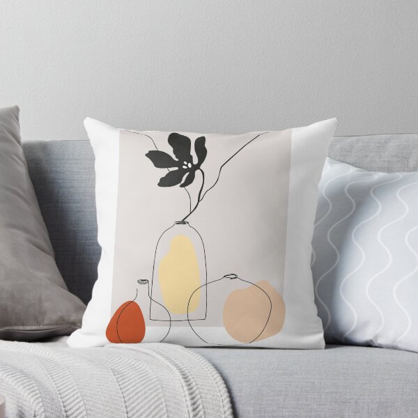 Item preview, Jarrones de cerámica abstractos con flores. Estilo moderno escandinavo, modernismo. Concepto de cerámica. designed and sold by AGIllustrator.