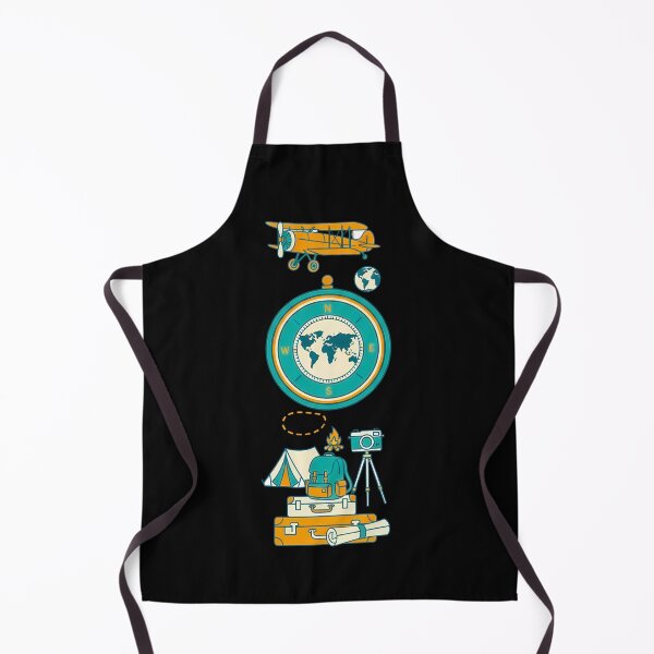 Item preview, Retro Traveler's Vertical Journey - Vintage Flight & Camping Equipment Art designed and sold by AbulailArt.