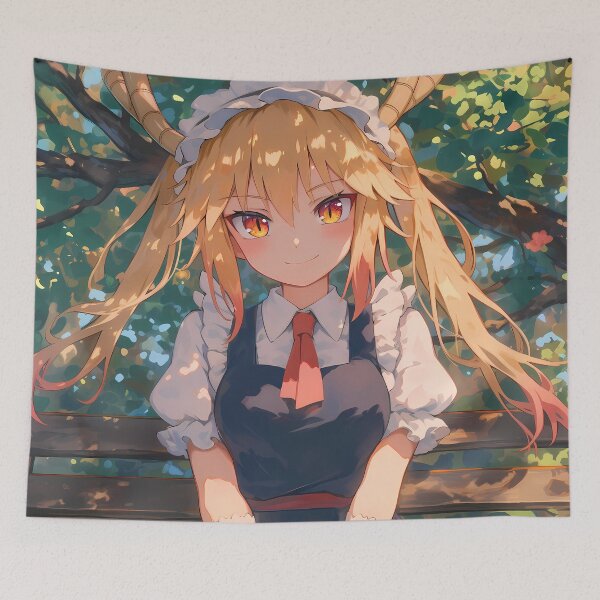 Item preview, Tohru Miss Kobayashi Dragon Maid Sunlit Forest Bench Maid Vibes designed and sold by 108Recordings.
