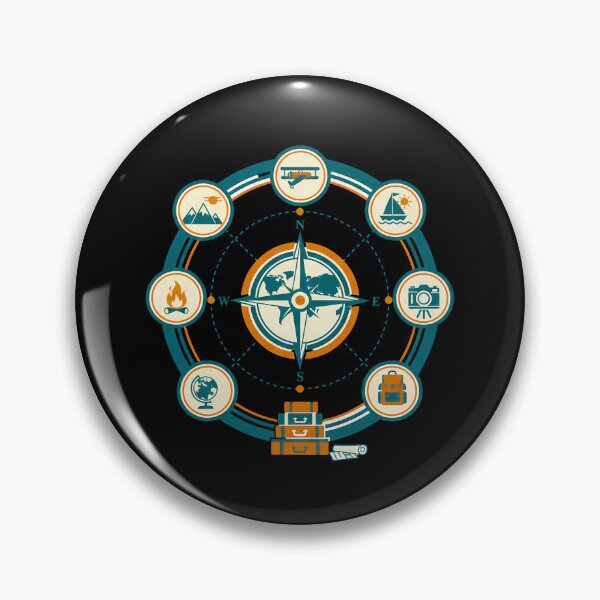 Item preview, The Global Voyager’s Compass - Retro World Exploration & Adventure Icons designed and sold by AbulailArt.