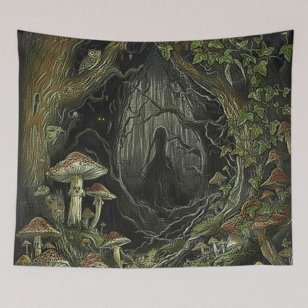 Item preview,  dark cottagecore mushroom forest/gothic botanical designed and sold by SKULLARTISTRY.