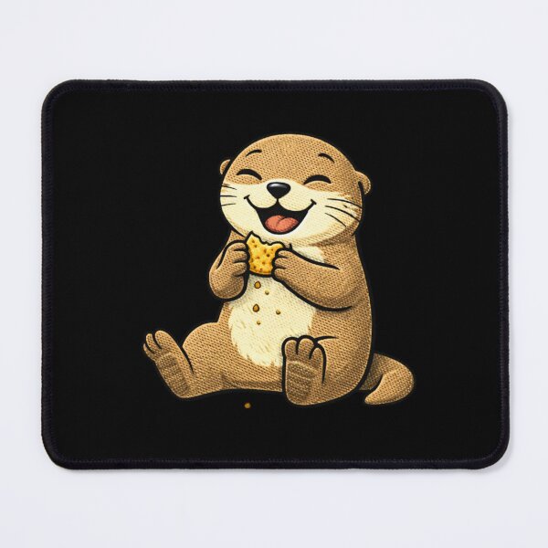 Item preview, Snack Lover Otter – Funny Happy Otter Eating Snack Mascot designed and sold by ColorSplash123.