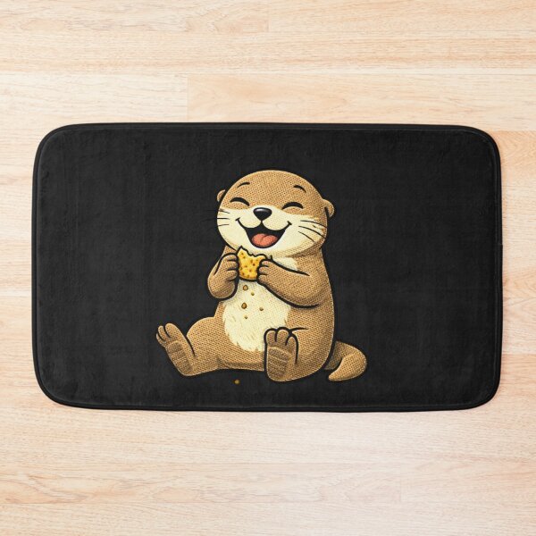 Item preview, Snack Lover Otter – Funny Happy Otter Eating Snack Mascot designed and sold by ColorSplash123.