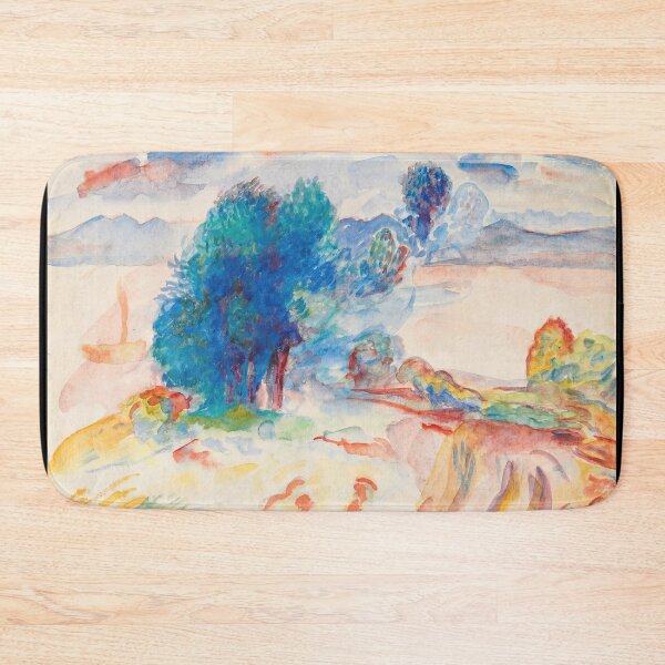 Item preview, Arbres Au Bord De Leau Et Voilier by Pierre-Auguste Renoir: Impressionist Landscape Poster designed and sold by artofuniverse.