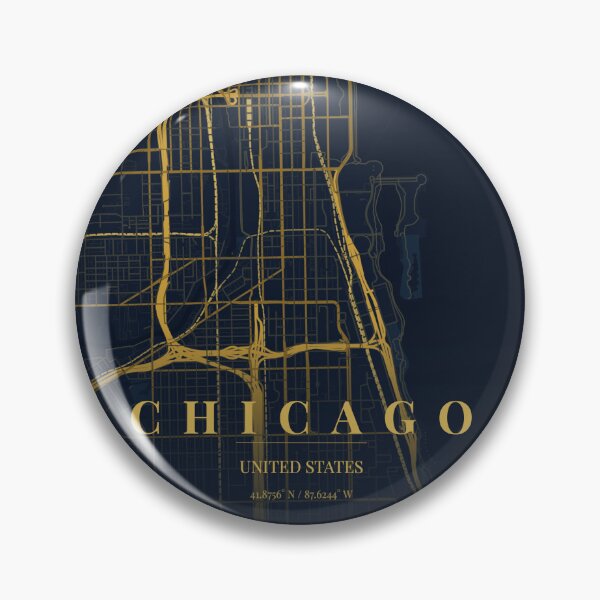 Item preview, Chicago City Map in Midnight Blue designed and sold by CityMapsShop.