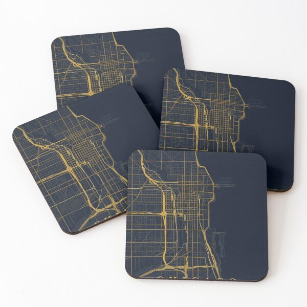 Item preview, Chicago City Map in Midnight Blue designed and sold by CityMapsShop.