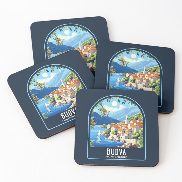 Item preview, Budva Vintage Travel Illustration designed and sold by HomeLivingCo.