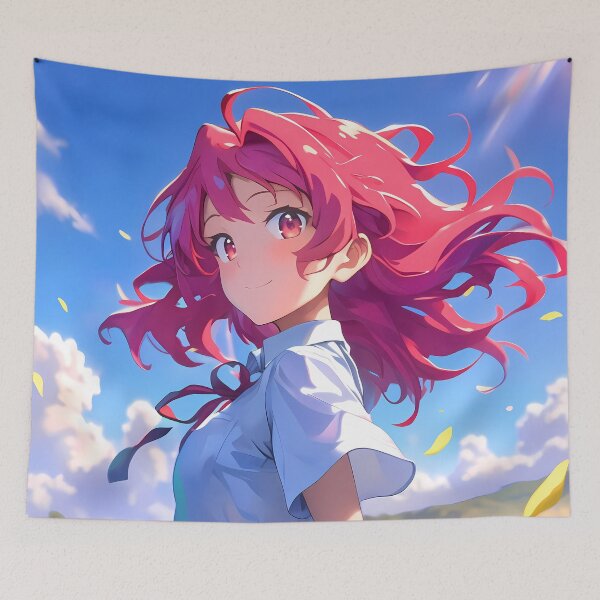 Item preview, Minori Kushieda Toradora Summer Flower Field Windy Blue Sky designed and sold by 108Recordings.