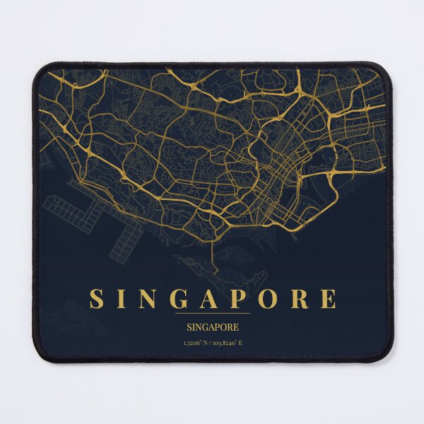 Item preview, Singapore City Map in Midnight Blue designed and sold by CityMapsShop.